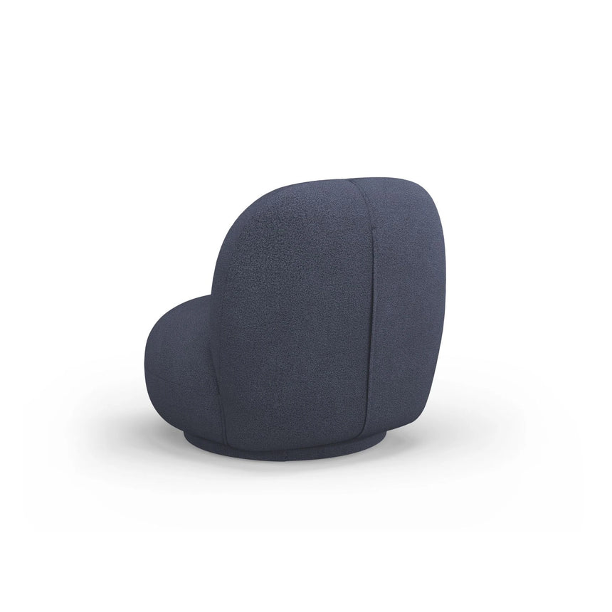 Chuck Sessel, drehbar, mit Bezug aus Boucle (NoN79) in Dunkelblau, 78x77 cm – Bild 5