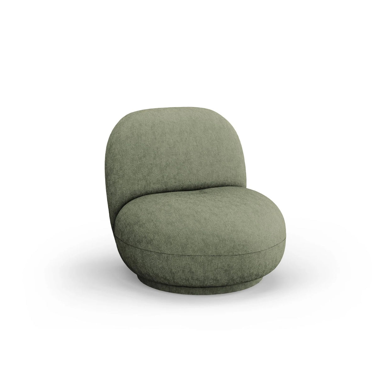 Chuck Sessel, drehbar, mit Bezug aus Chenille (PeHa39) in Grün, 78x77 cm – Bild 3