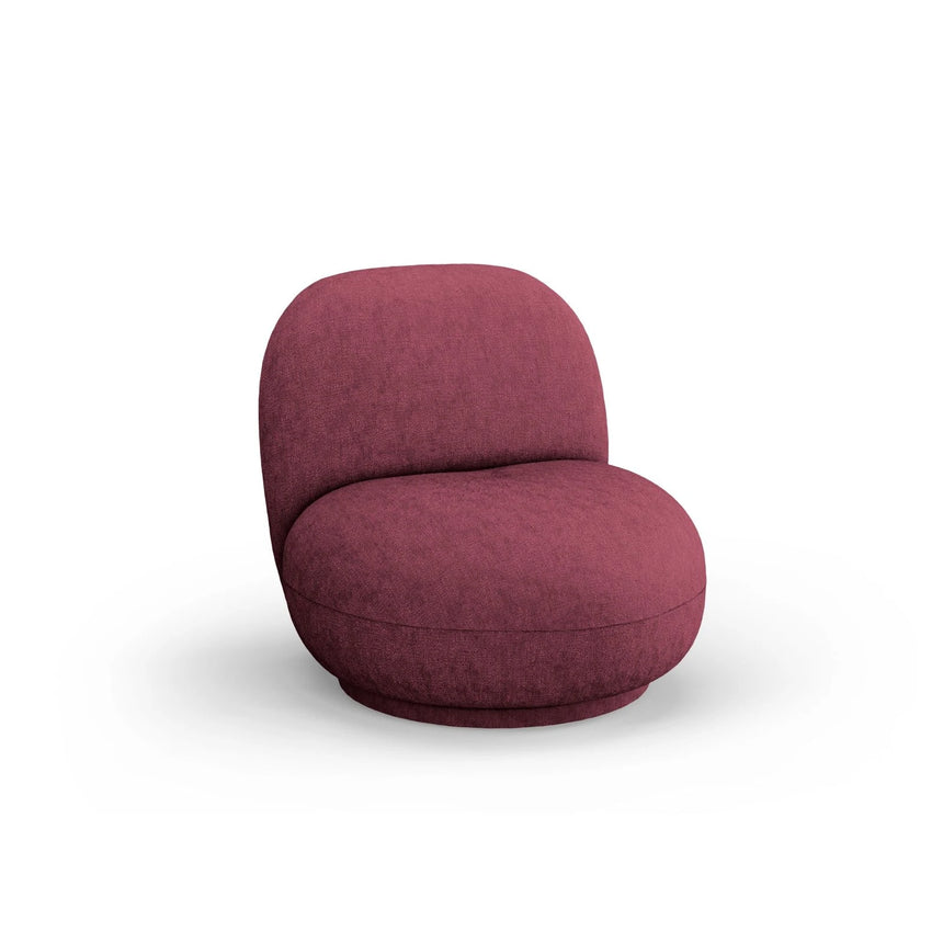 Chuck Sessel, drehbar, mit Bezug aus Chenille (PeHa59) in Kirschbaum, 78x77 cm – Bild 3