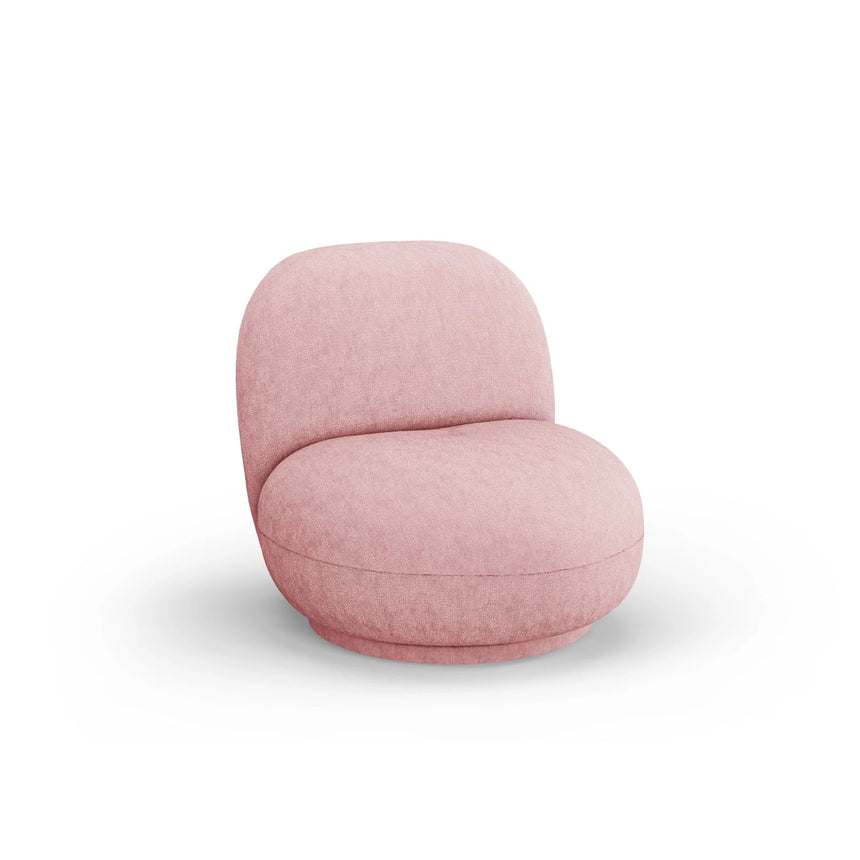 Chuck Sessel, drehbar, mit Bezug aus Chenille (PeHa63) in Rosa, 78x77 cm – Bild 3