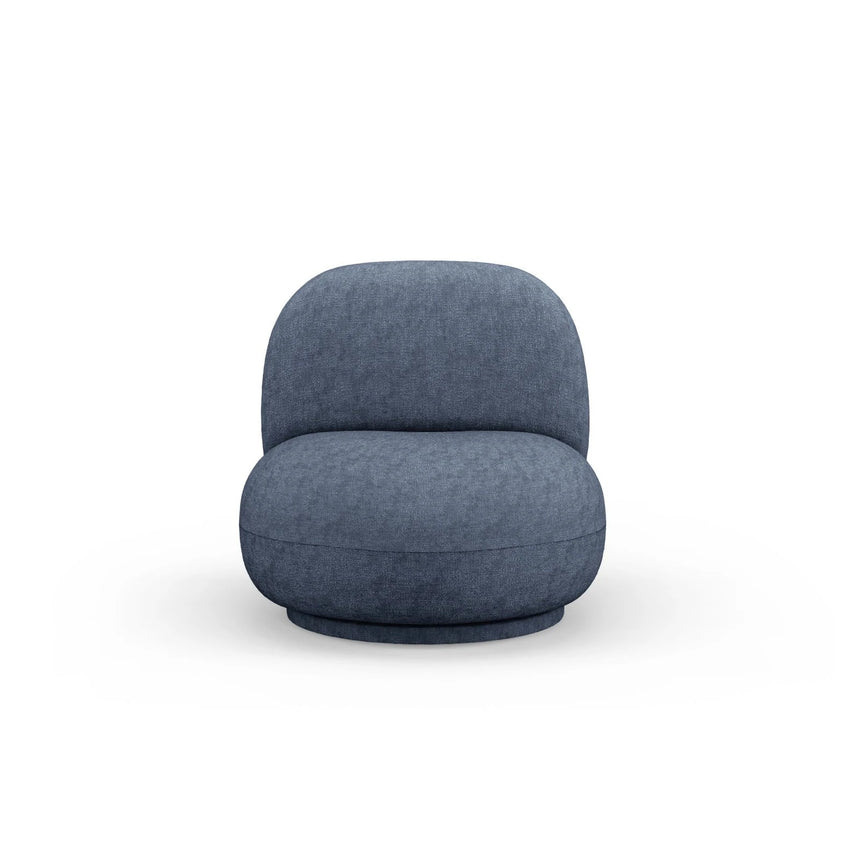 Chuck Sessel, drehbar, mit Bezug aus Chenille (PeHa77) in Dunkelblau, 78x77 cm – Bild 1