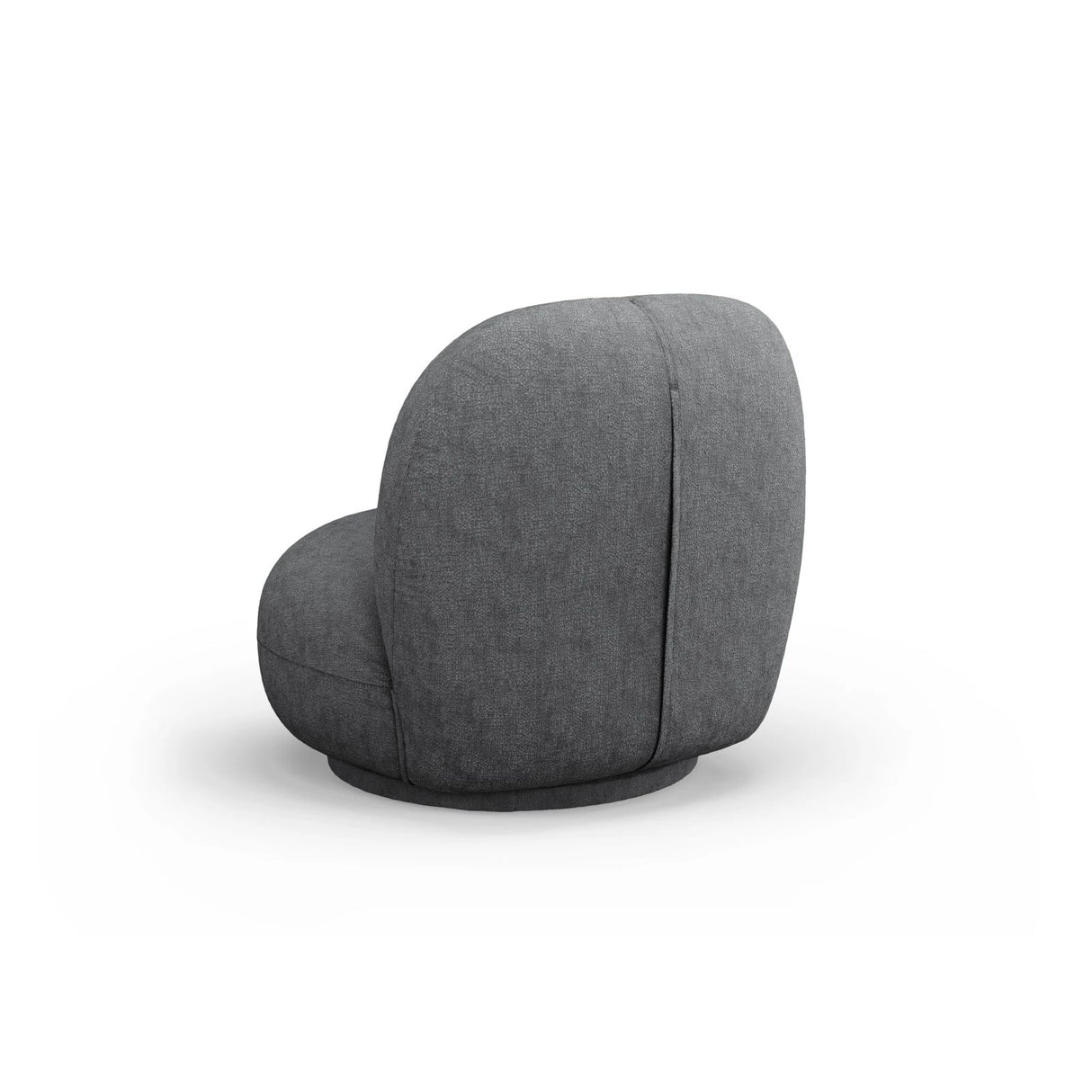 Chuck Sessel, drehbar, mit Bezug aus Chenille (PeHa80) in Hellgrau, 78x77 cm – Bild 4