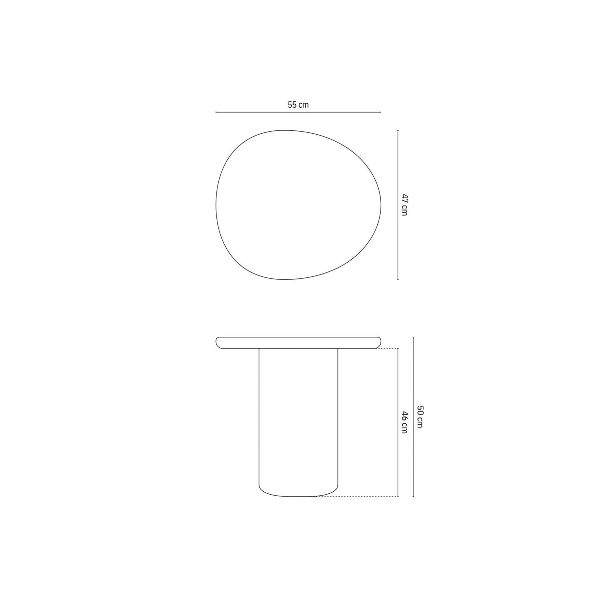 Daria Beistelltisch aus Beton, 55x47x50 cm – Bild 4
