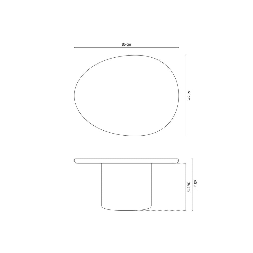 Daria Couchtisch aus Beton, 85x61x40 cm – Bild 4