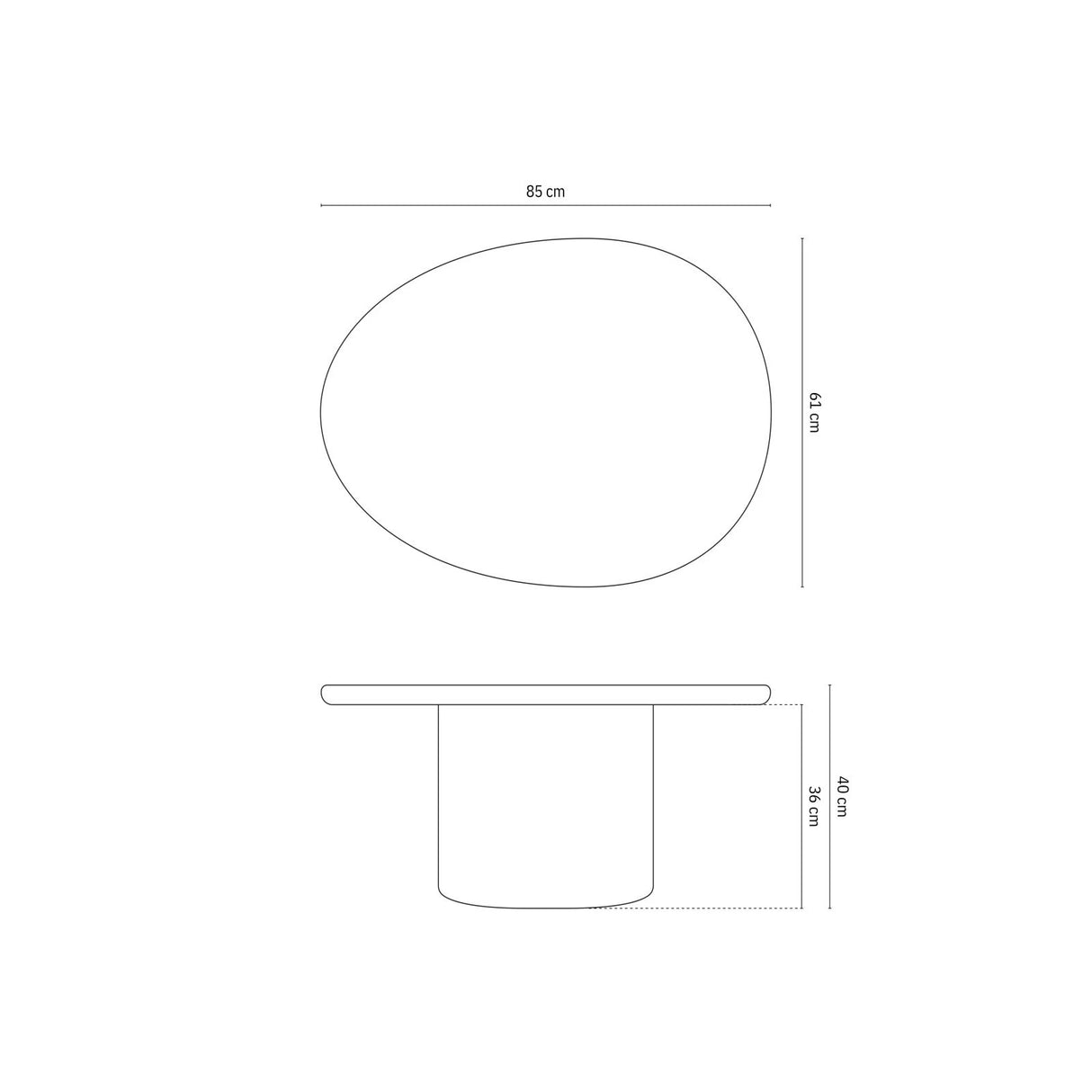 Daria Couchtisch aus Beton, 85x61x40 cm – Bild 4