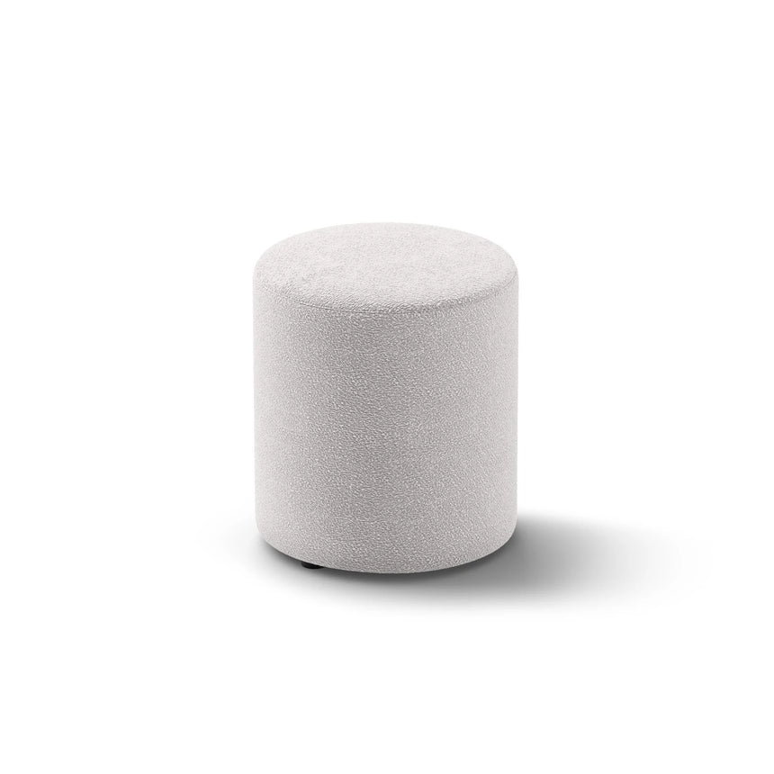 Dia Pouf aus Boucle (Baloo 2085) in Hellgrau, 40x40 cm – Bild 2