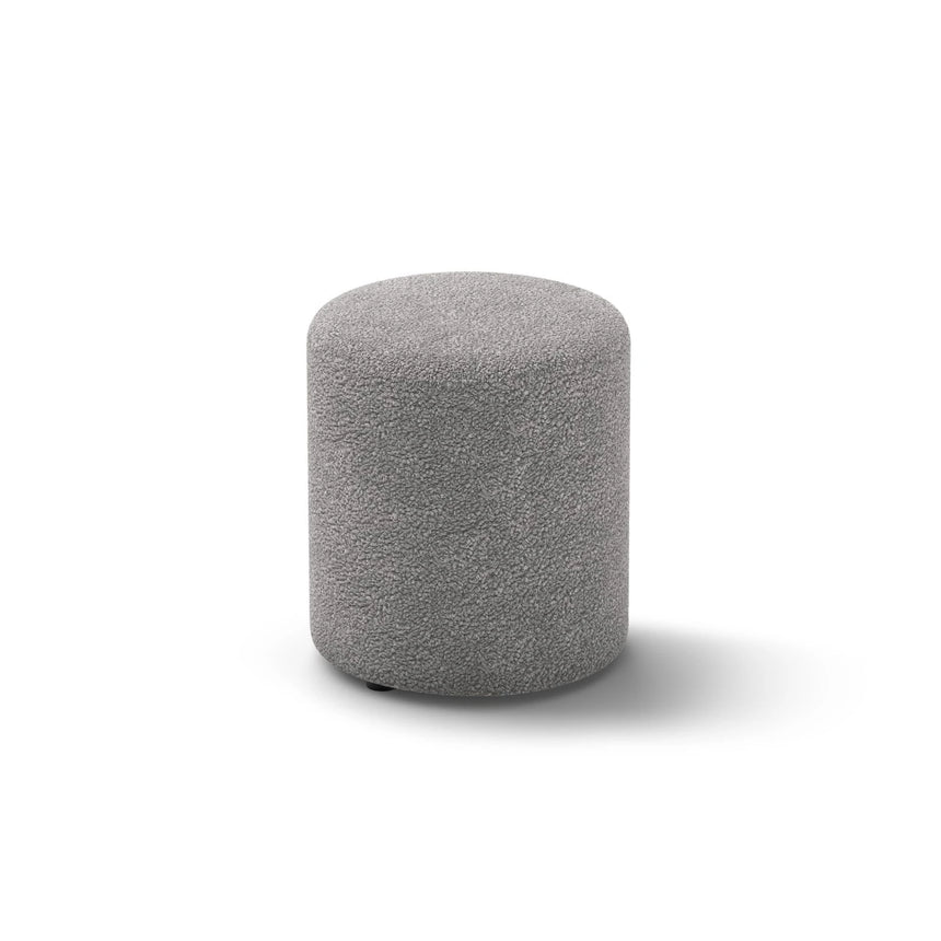 Dia Pouf aus Boucle (Rolf 6) in Hellgrau, 40x40 cm – Bild 2