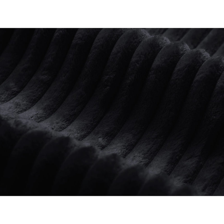 Dia Pouf aus Corduroy (Tilia 100) in Schwarz, 90x90 cm – Bild 3