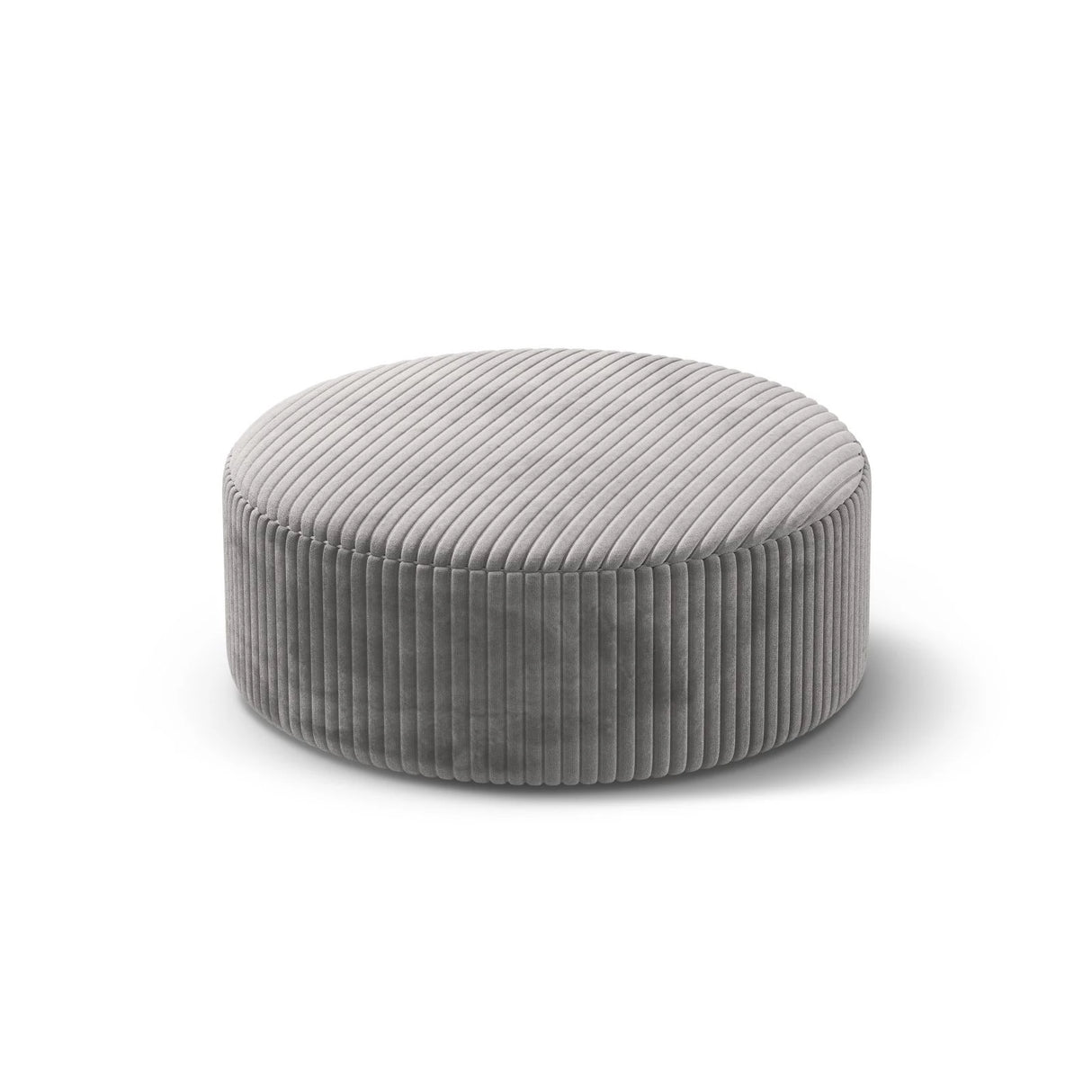 Dia Pouf aus Corduroy (Tilia 86) in Hellgrau, 90x90 cm – Bild 2
