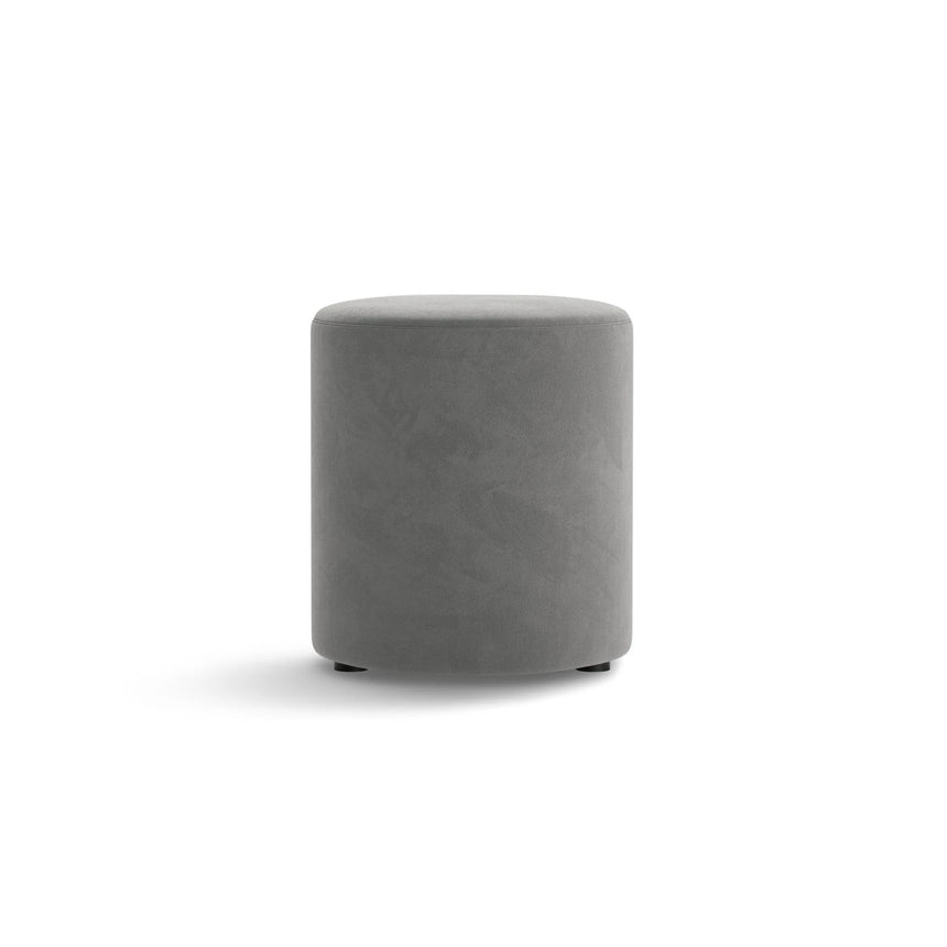 Dia Pouf aus Samt (Salvador 17) in Grau, 40x40 cm – Bild 1