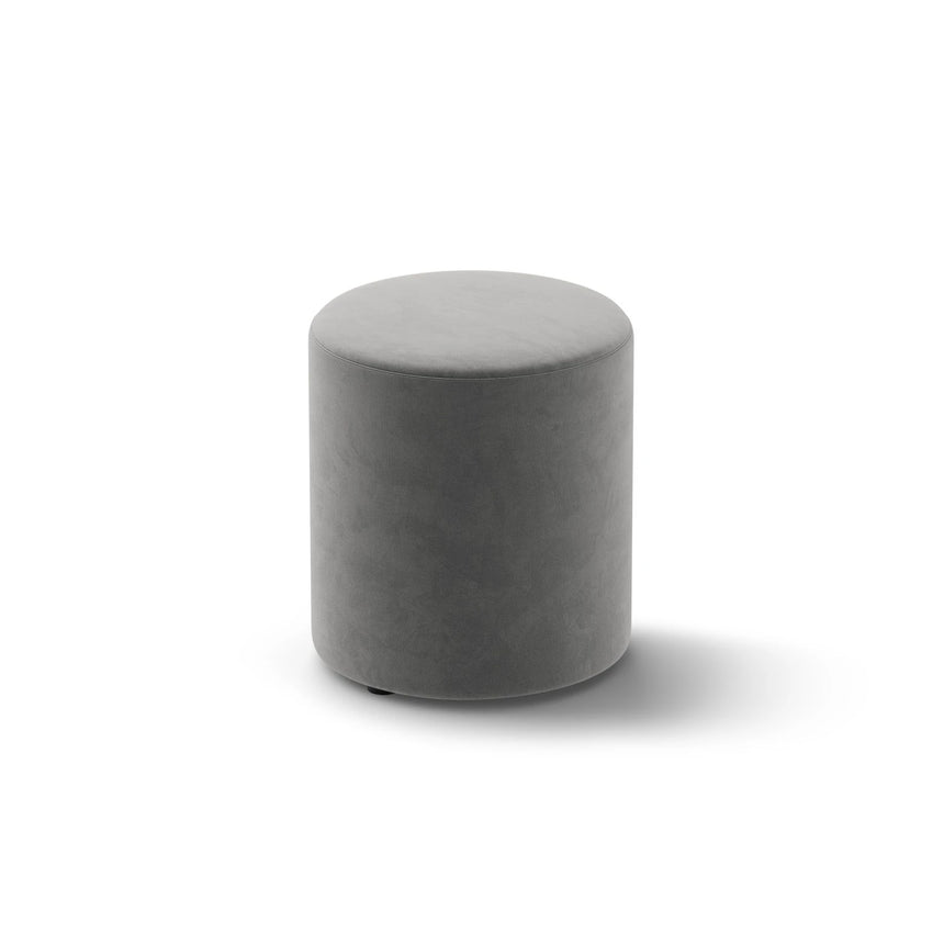 Dia Pouf aus Samt (Salvador 17) in Grau, 40x40 cm – Bild 2