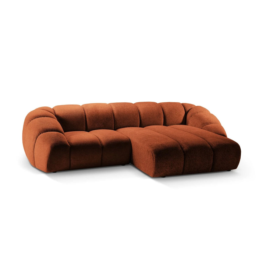 Diana 3-Sitzer Ecksofa Rechts, mit Bezug aus Strukturierter Stoff (Bub10) in Terrakotta, 294x182 cm – Bild 4