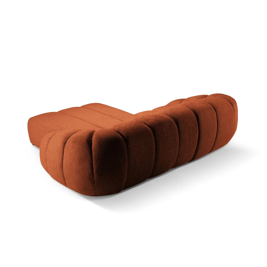 Diana 3-Sitzer Ecksofa Rechts, mit Bezug aus Strukturierter Stoff (Bub10) in Terrakotta, 294x182 cm – Bild 5