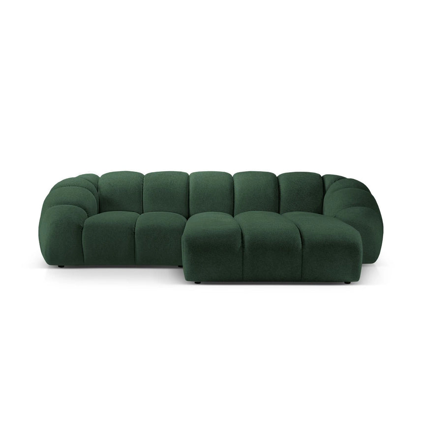 Diana 3-Sitzer Ecksofa Rechts, mit Bezug aus Strukturierter Stoff (Bub12) in Grün, 294x182 cm – Bild 1