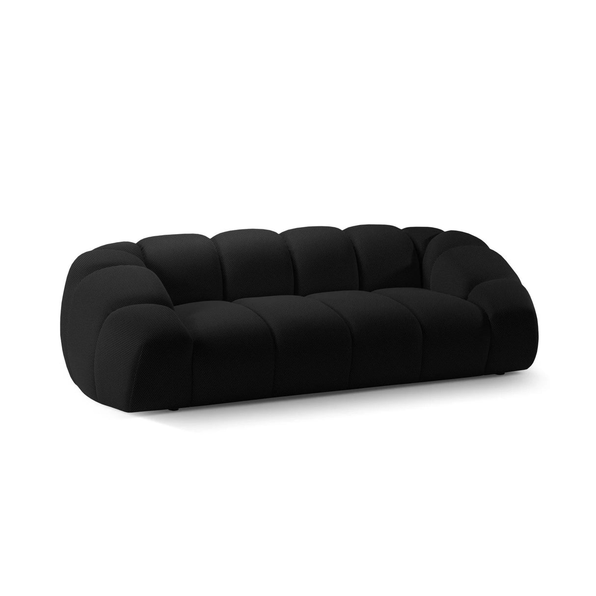 Diana 3-Sitzer Sofa mit Bezug aus 3D (Son19) in Schwarz, 254x114 cm – Bild 4