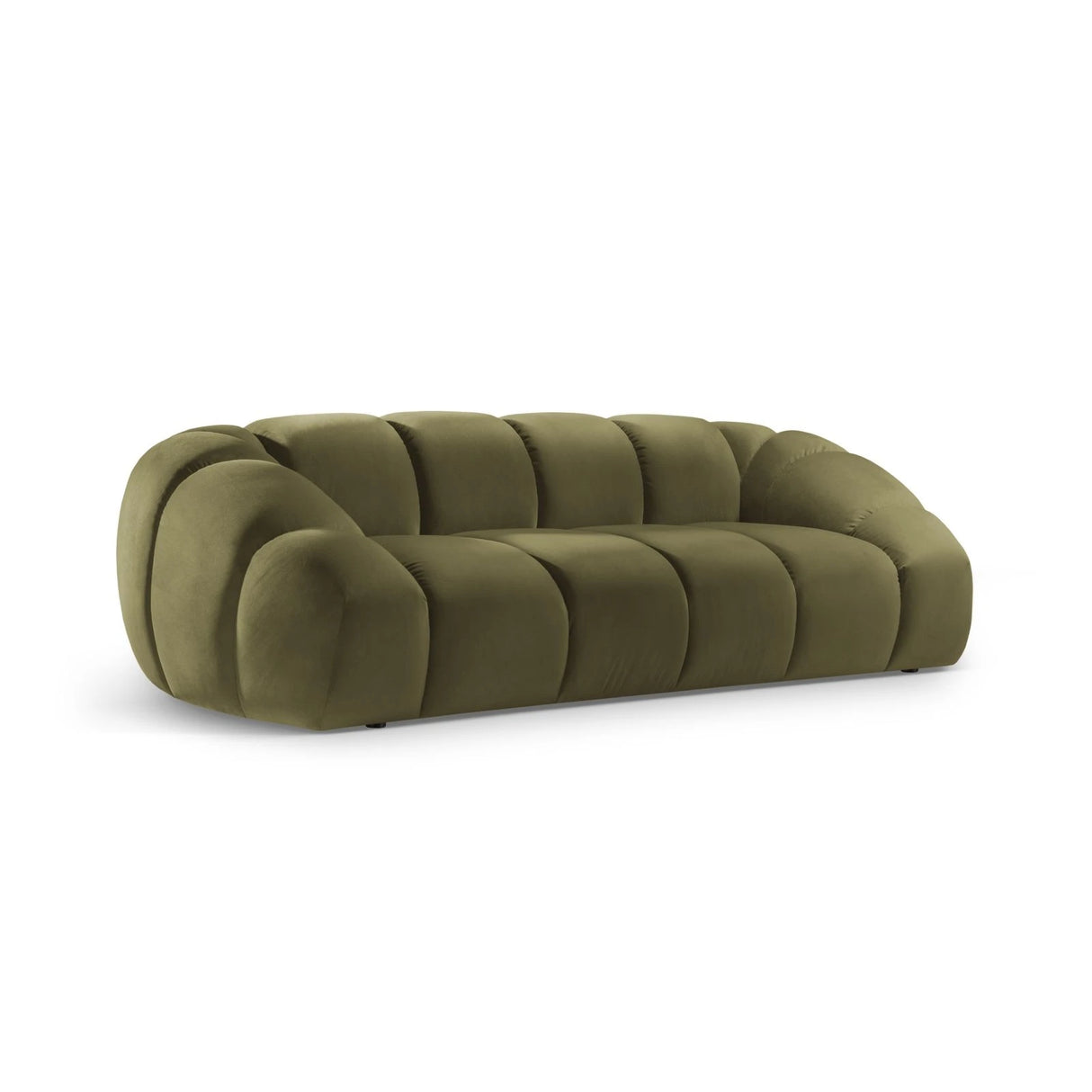 Diana 3-Sitzer Sofa mit Bezug aus Samt (Sal8) in Grün, 254x114 cm – Bild 3