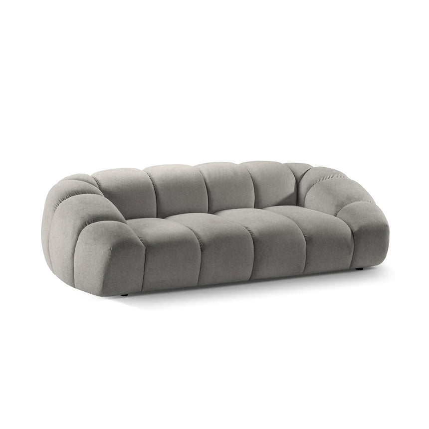 Diana 3-Sitzer Sofa mit Bezug aus Strukturierter Stoff (Bub7) in Hellgrau, 254x114 cm – Bild 4