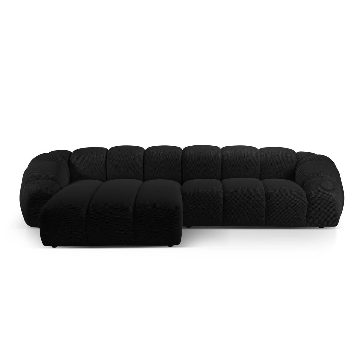 Diana 4-Sitzer Ecksofa Links, mit Bezug aus 3D (Son19) in Schwarz, 334x182 cm – Bild 1