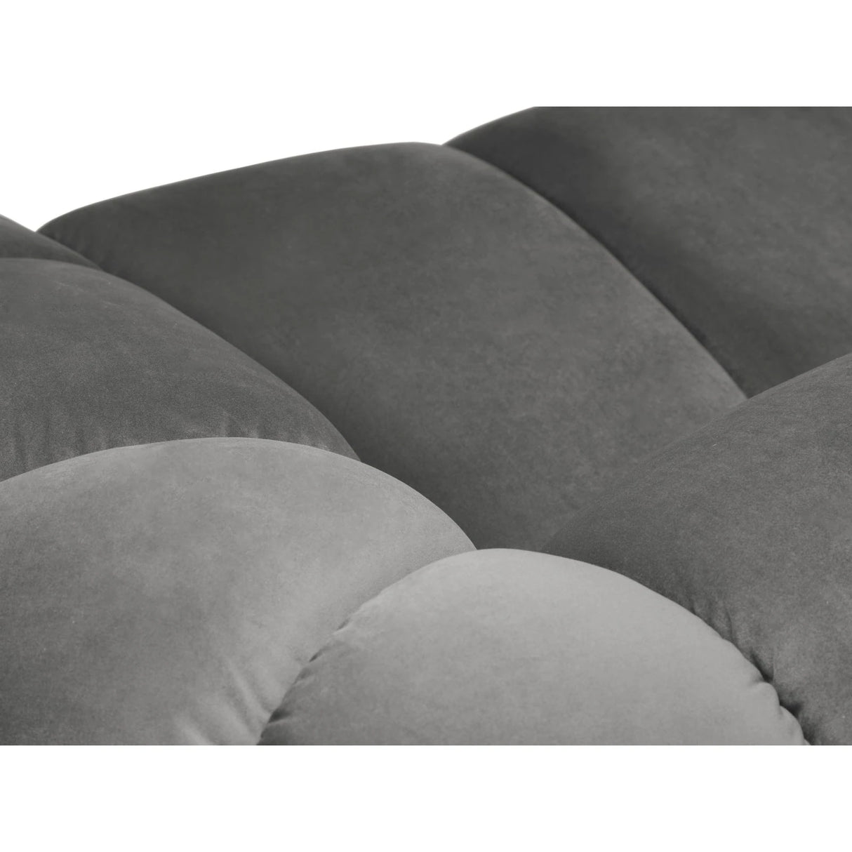 Diana 4-Sitzer Ecksofa Links, mit Bezug aus Samt (Sal17) in Grau, 334x182 cm – Bild 5