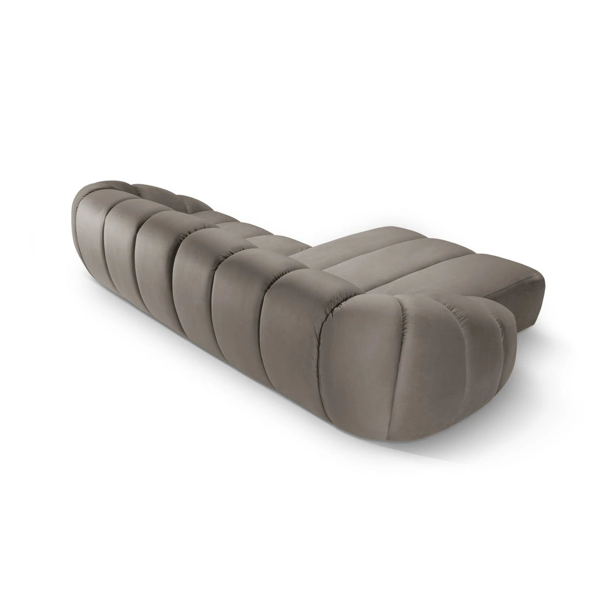 Diana 4-Sitzer Ecksofa Links, mit Bezug aus Samt (Sal3) in Grey Brown, 334x182 cm – Bild 4