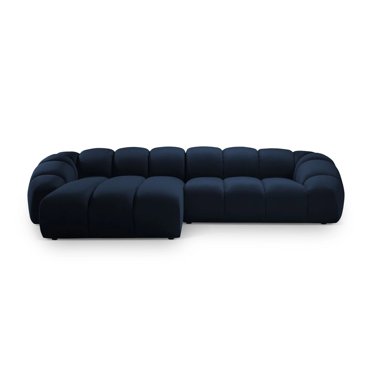 Diana 4-Sitzer Ecksofa Links, mit Bezug aus Samt (Sal5) in Königsblau, 334x182 cm – Bild 1