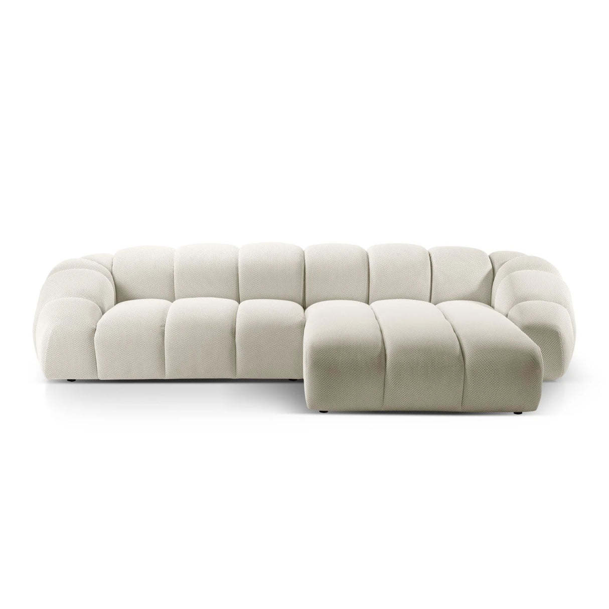 Diana 4-Sitzer Ecksofa Rechts, mit Bezug aus 3D-Stoff, Samt oder Strukturstoff, 334x182 cm – Bild 1