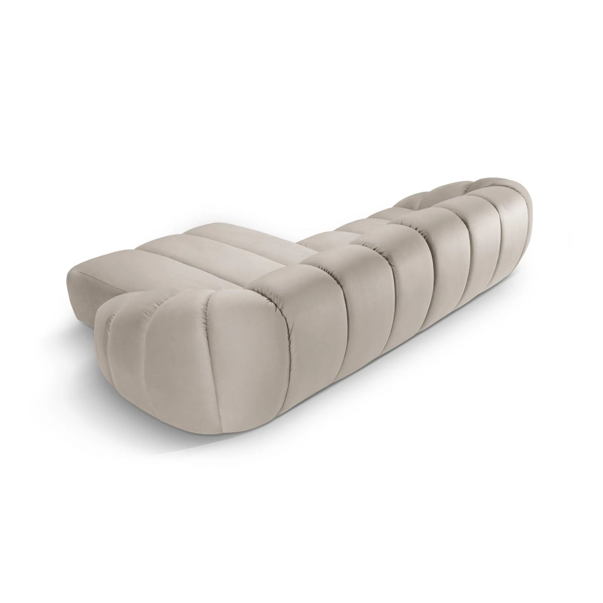 Diana 4-Sitzer Ecksofa Rechts, mit Bezug aus Samt (Sal1) in Beige, 334x182 cm – Bild 4