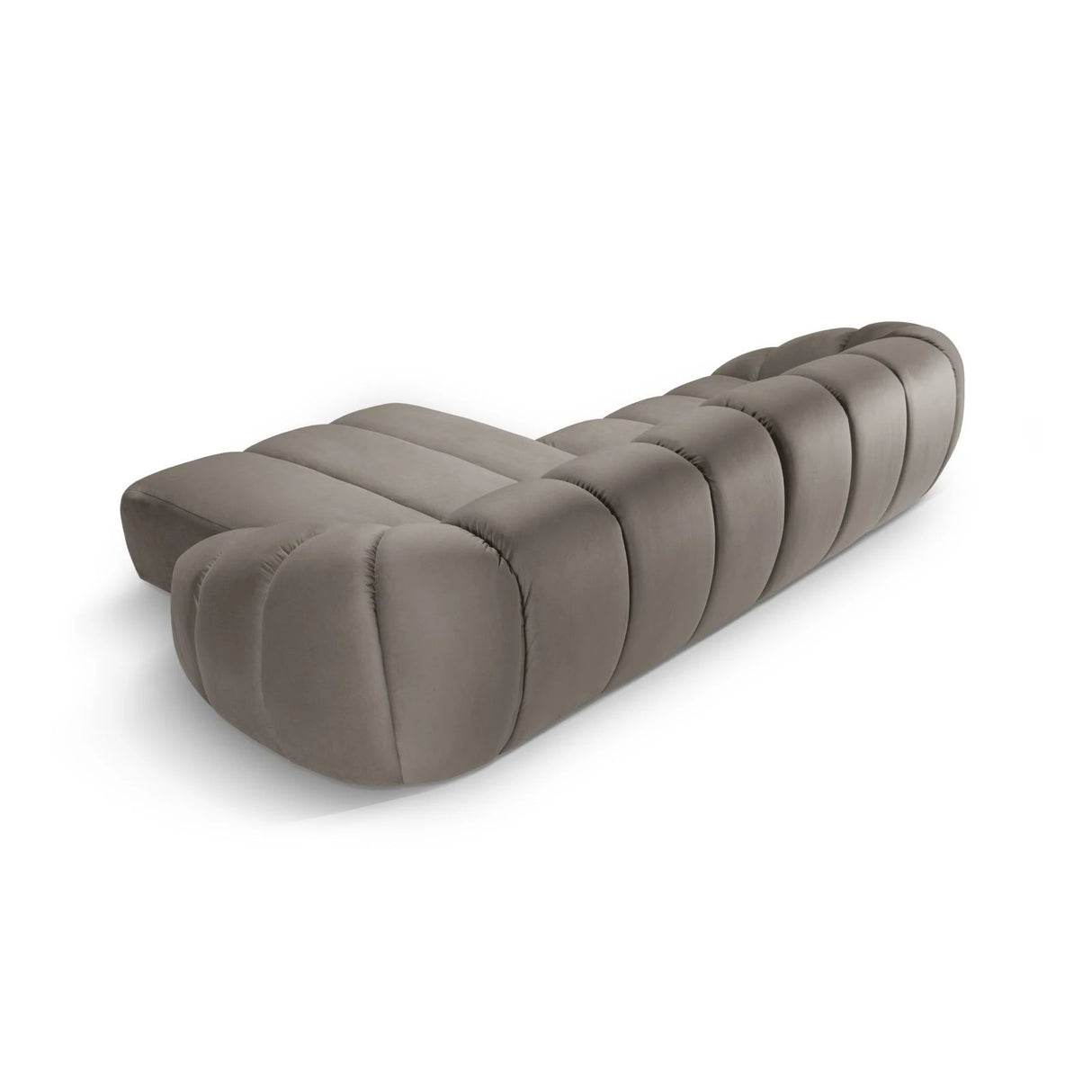 Diana 4-Sitzer Ecksofa Rechts, mit Bezug aus Samt (Sal3) in Grey Brown, 334x182 cm – Bild 4