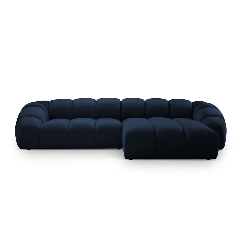 Diana 4-Sitzer Ecksofa Rechts, mit Bezug aus Samt (Sal5) in Königsblau, 334x182 cm – Bild 1