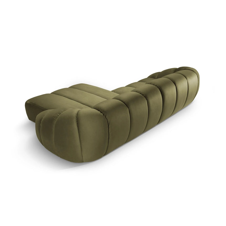 Diana 4-Sitzer Ecksofa Rechts, mit Bezug aus Samt (Sal8) in Grün, 334x182 cm – Bild 4