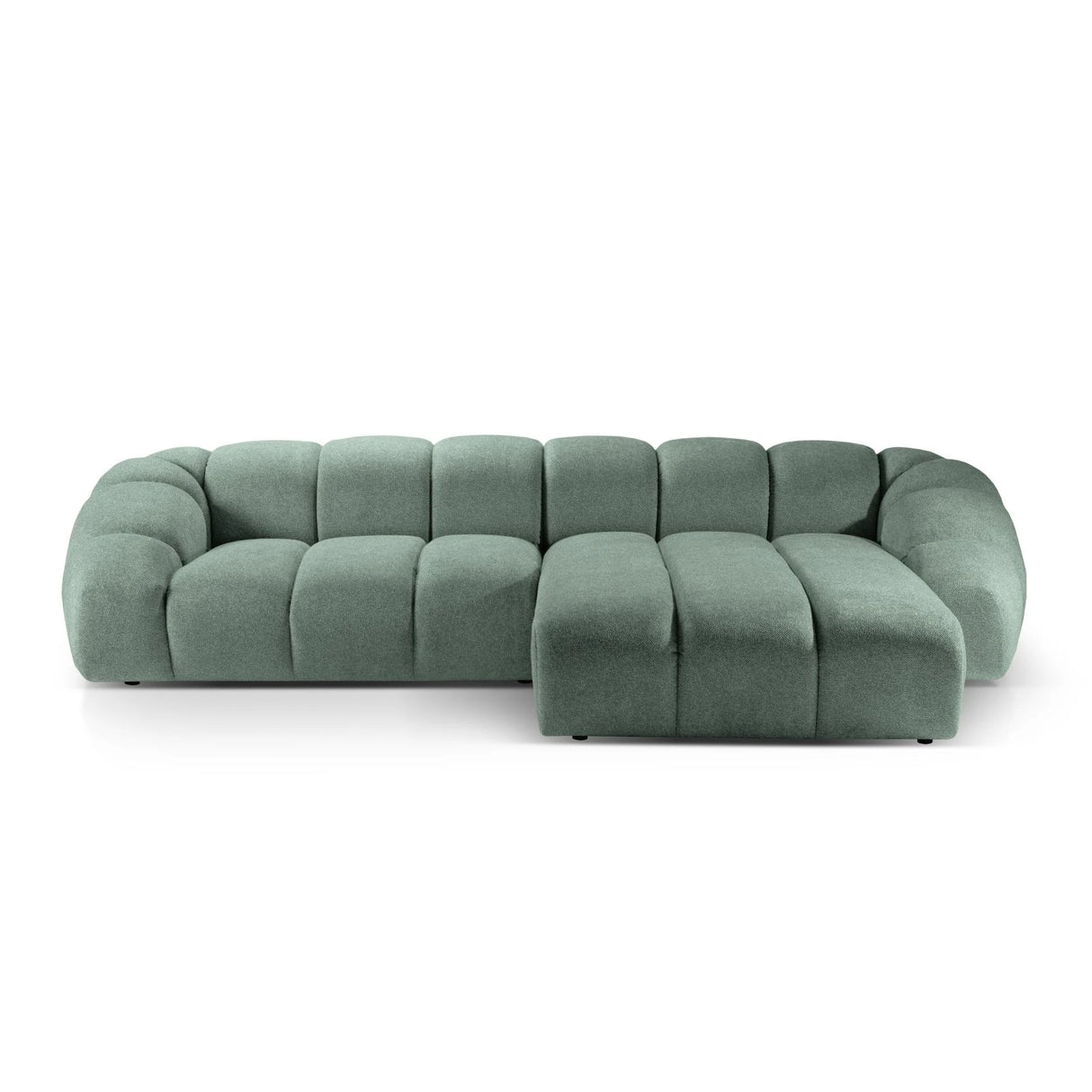 Diana 4-Sitzer Ecksofa Rechts, mit Bezug aus Strukturierter Stoff (Bub13) in Mint, 334x182 cm – Bild 1
