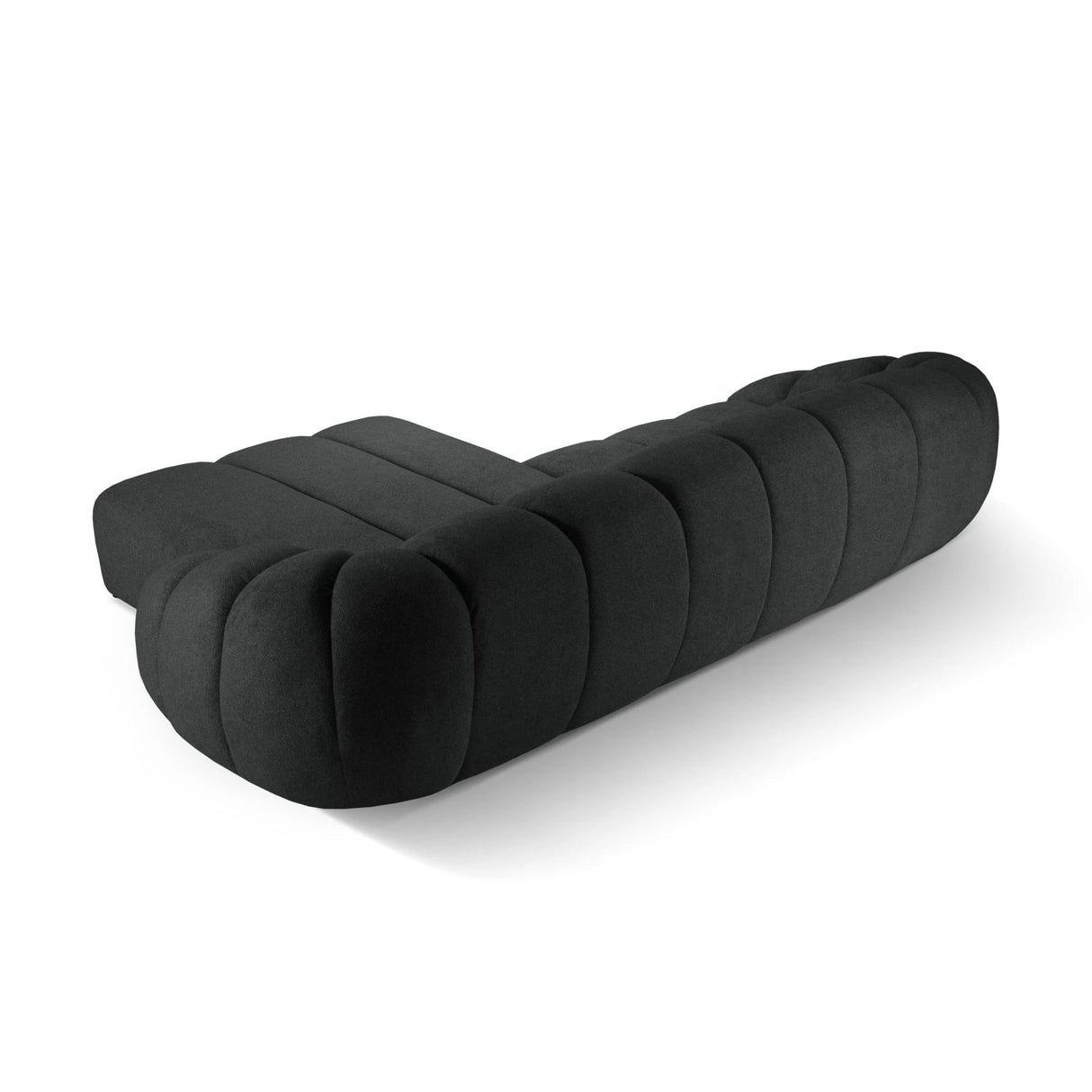 Diana 4-Sitzer Ecksofa Rechts, mit Bezug aus Strukturierter Stoff (Bub17) in Anthrazit, 334x182 cm – Bild 5