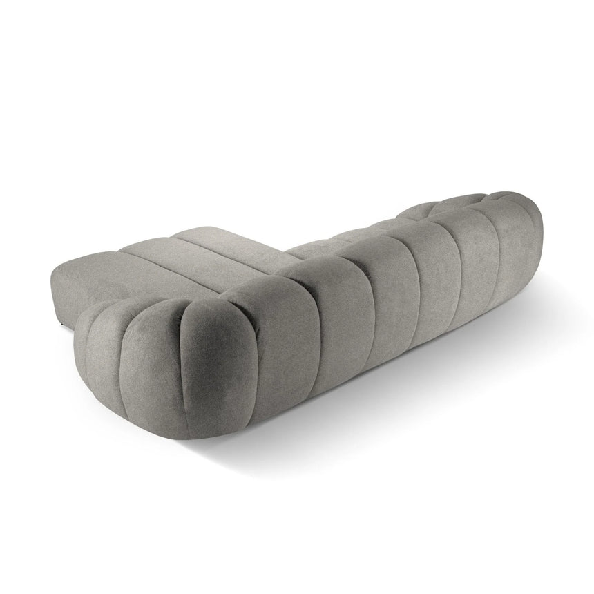 Diana 4-Sitzer Ecksofa Rechts, mit Bezug aus Strukturierter Stoff (Bub7) in Hellgrau, 334x182 cm – Bild 5
