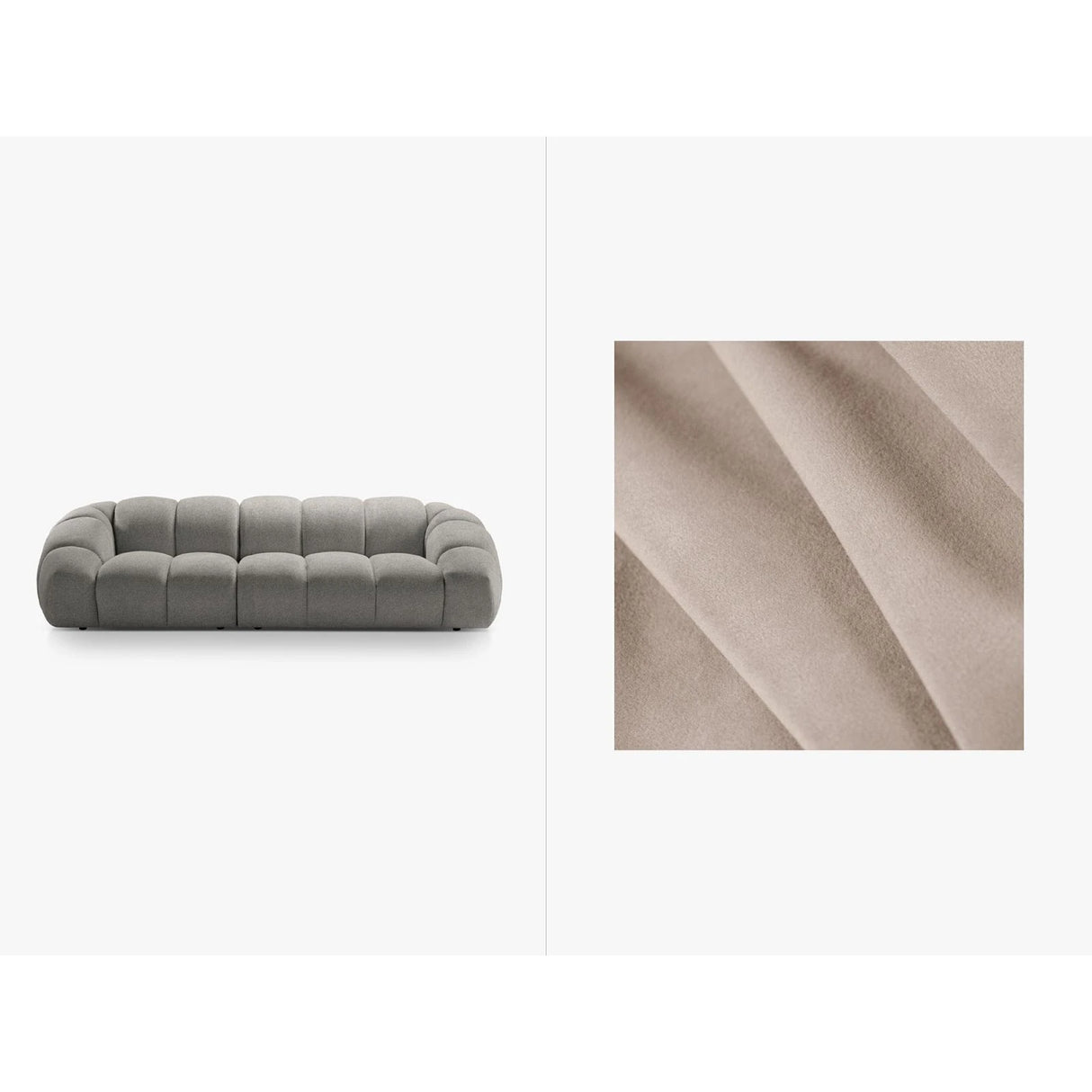 Diana 4-Sitzer Sofa mit Bezug aus Samt (Sal1) in Beige, 294x114 cm – Bild 1