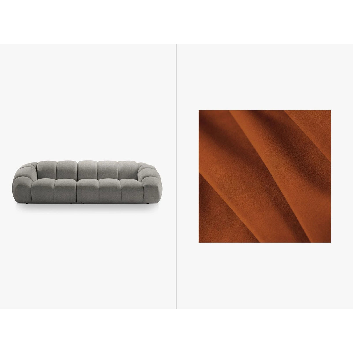 Diana 4-Sitzer Sofa mit Bezug aus Samt (Sal14) in Terrakotta, 294x114 cm – Bild 1