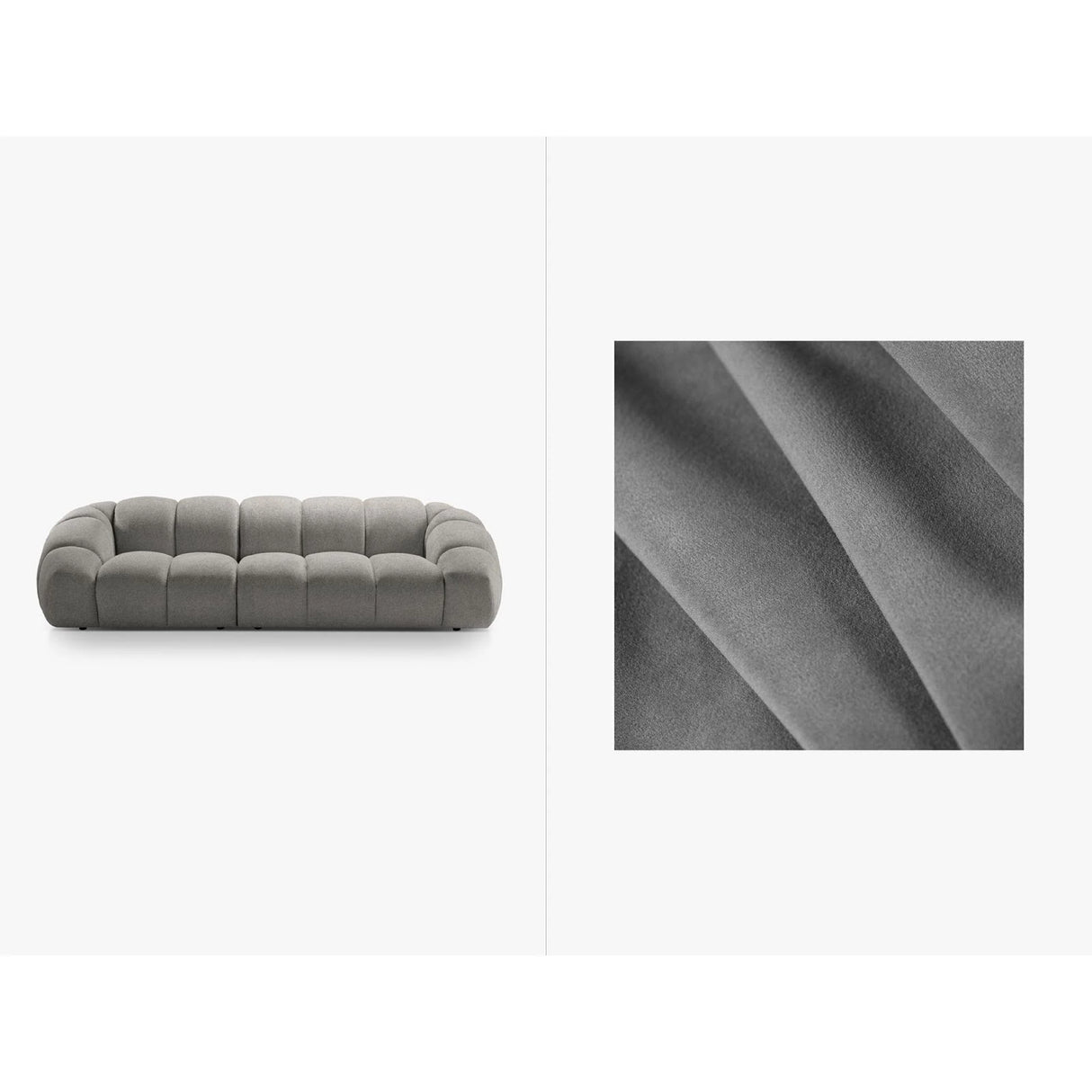 Diana 4-Sitzer Sofa mit Bezug aus Samt (Sal17) in Grau, 294x114 cm – Bild 1
