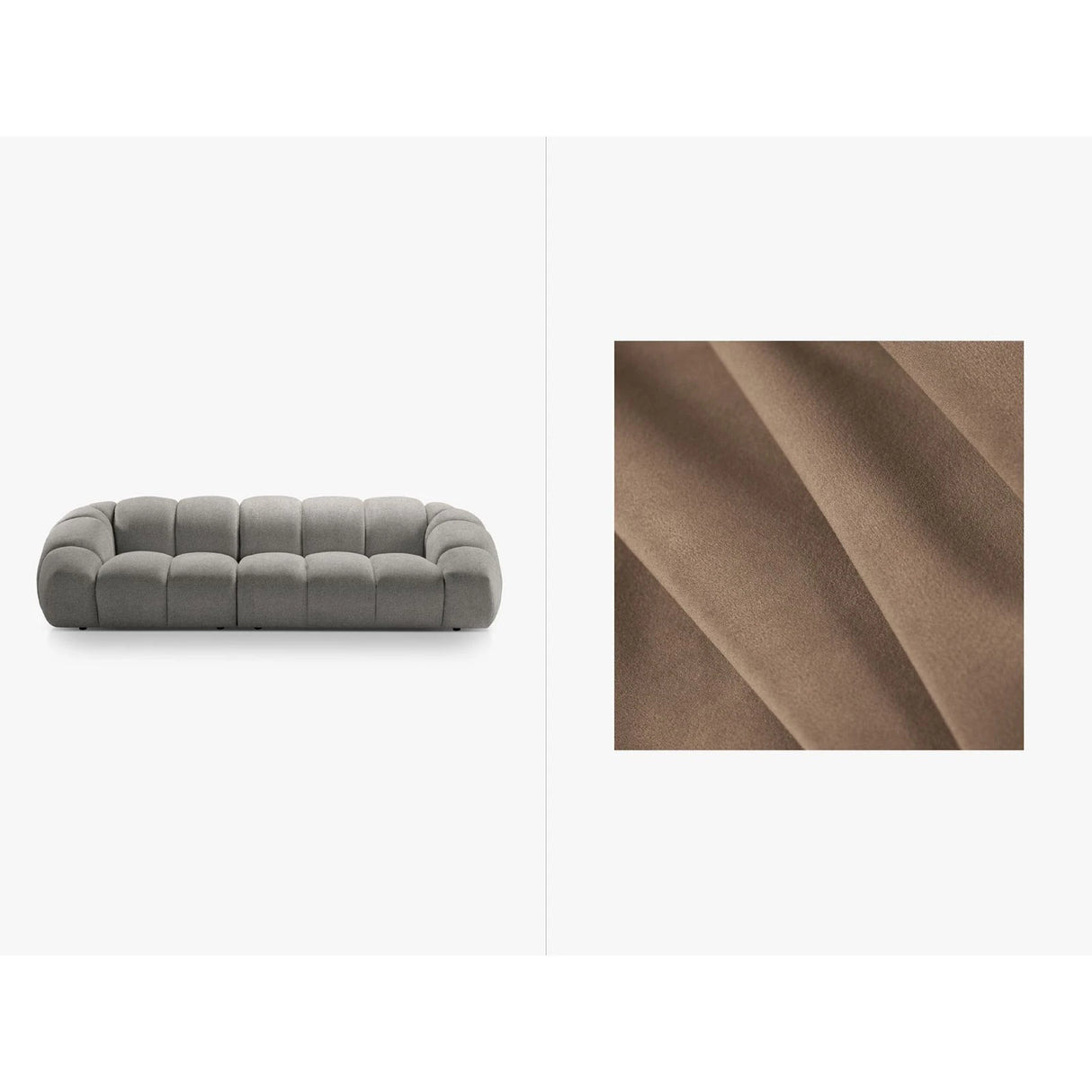 Diana 4-Sitzer Sofa mit Bezug aus Samt (Sal3) in Grey Brown, 294x114 cm – Bild 1