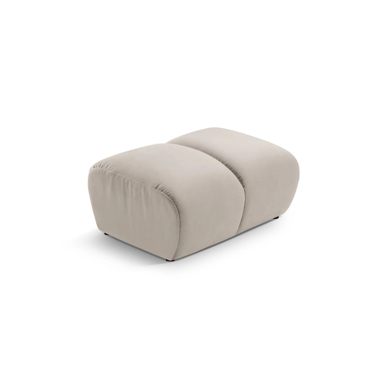 Diana Pouf mit Bezug aus Samt (Sal1) in Beige, 82x60 cm – Bild 1