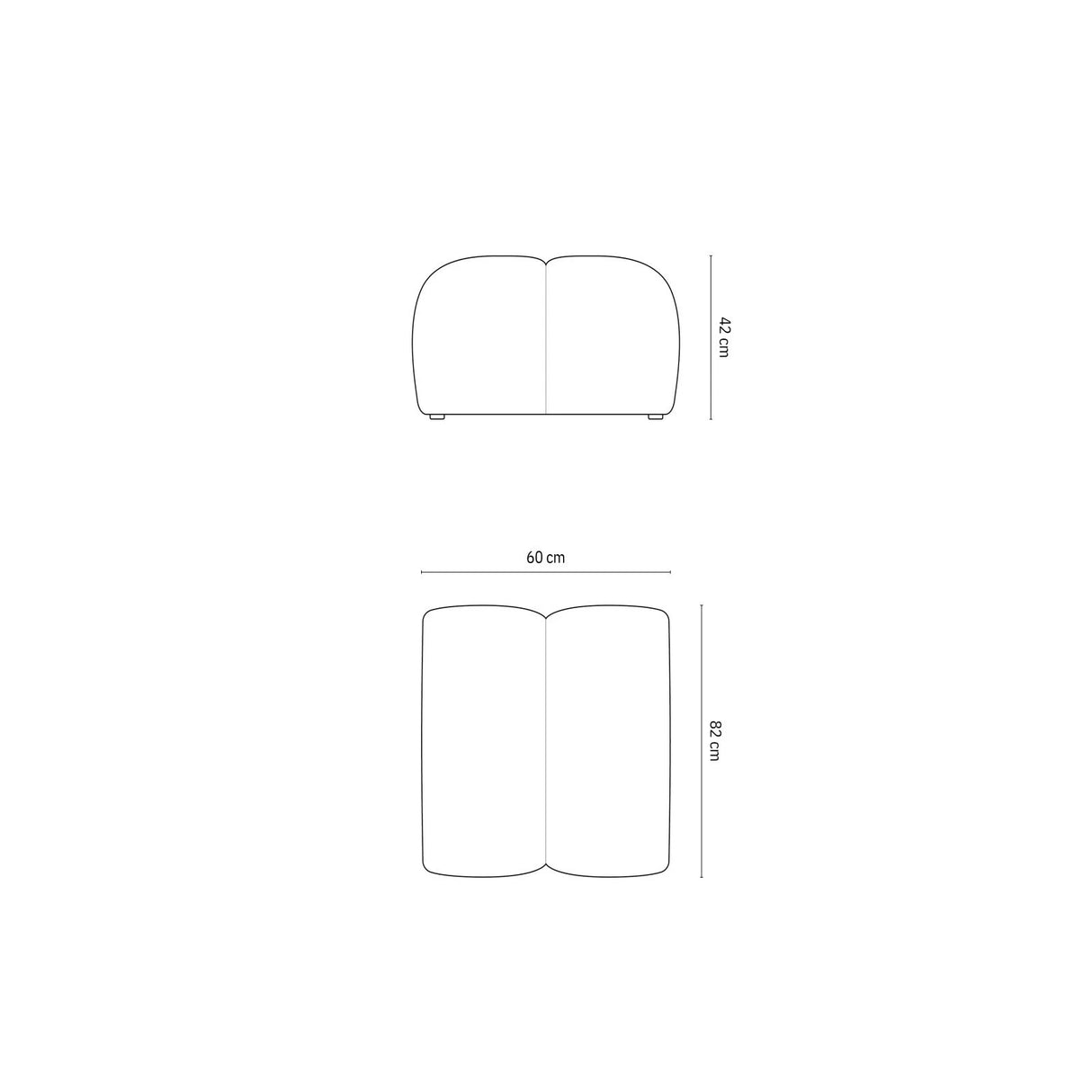 Diana Pouf mit Bezug aus Samt (Sal14) in Terrakotta, 82x60 cm – Bild 2