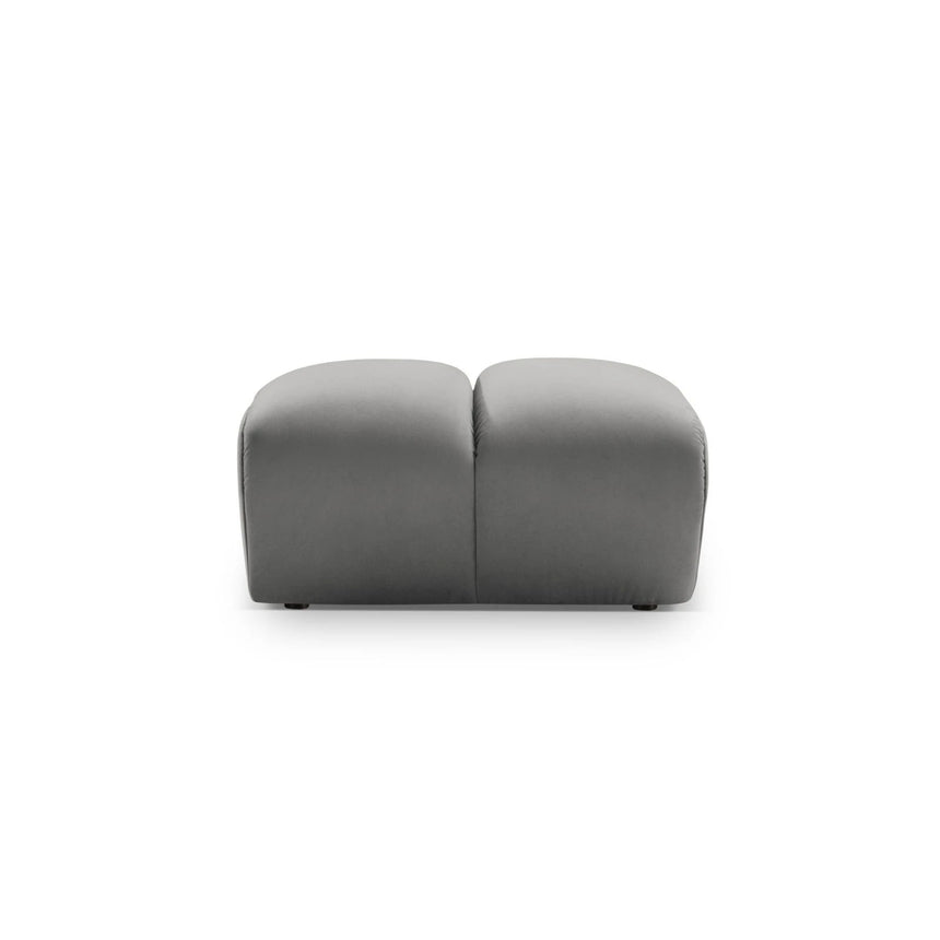 Diana Pouf mit Bezug aus Samt (Sal17) in Grau, 82x60 cm – Bild 3