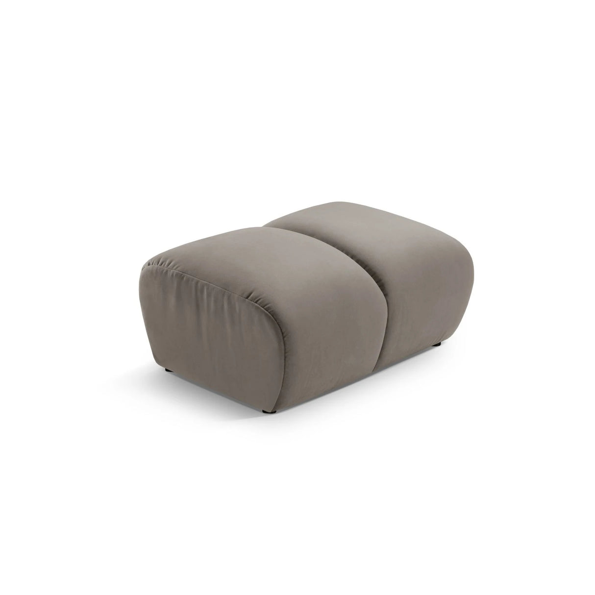 Diana Pouf mit Bezug aus Samt (Sal3) in Grey Brown, 82x60 cm – Bild 1