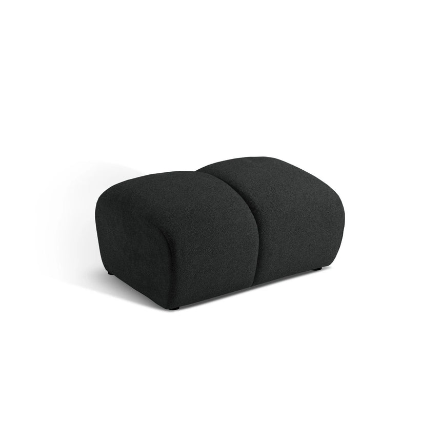 Diana Pouf mit Bezug aus Strukturierter Stoff (Bub17) in Anthrazit, 82x60 cm – Bild 1
