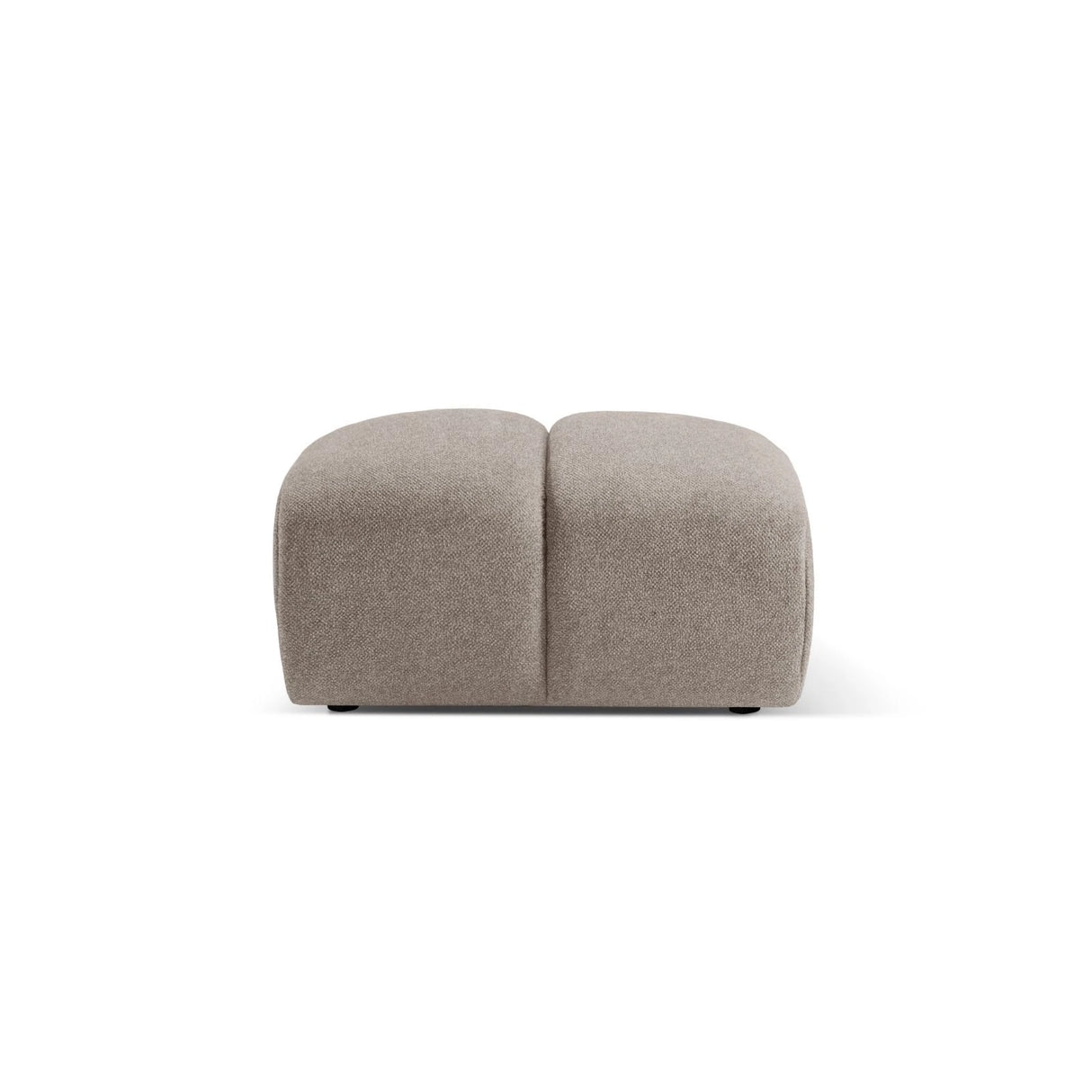 Diana Pouf mit Bezug aus Strukturierter Stoff (Bub3) in Dunkelbeige, 82x60 cm – Bild 4