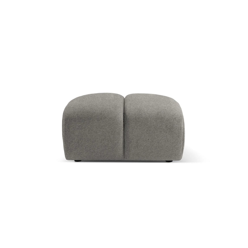 Diana Pouf mit Bezug aus Strukturierter Stoff (Bub7) in Hellgrau, 82x60 cm – Bild 4