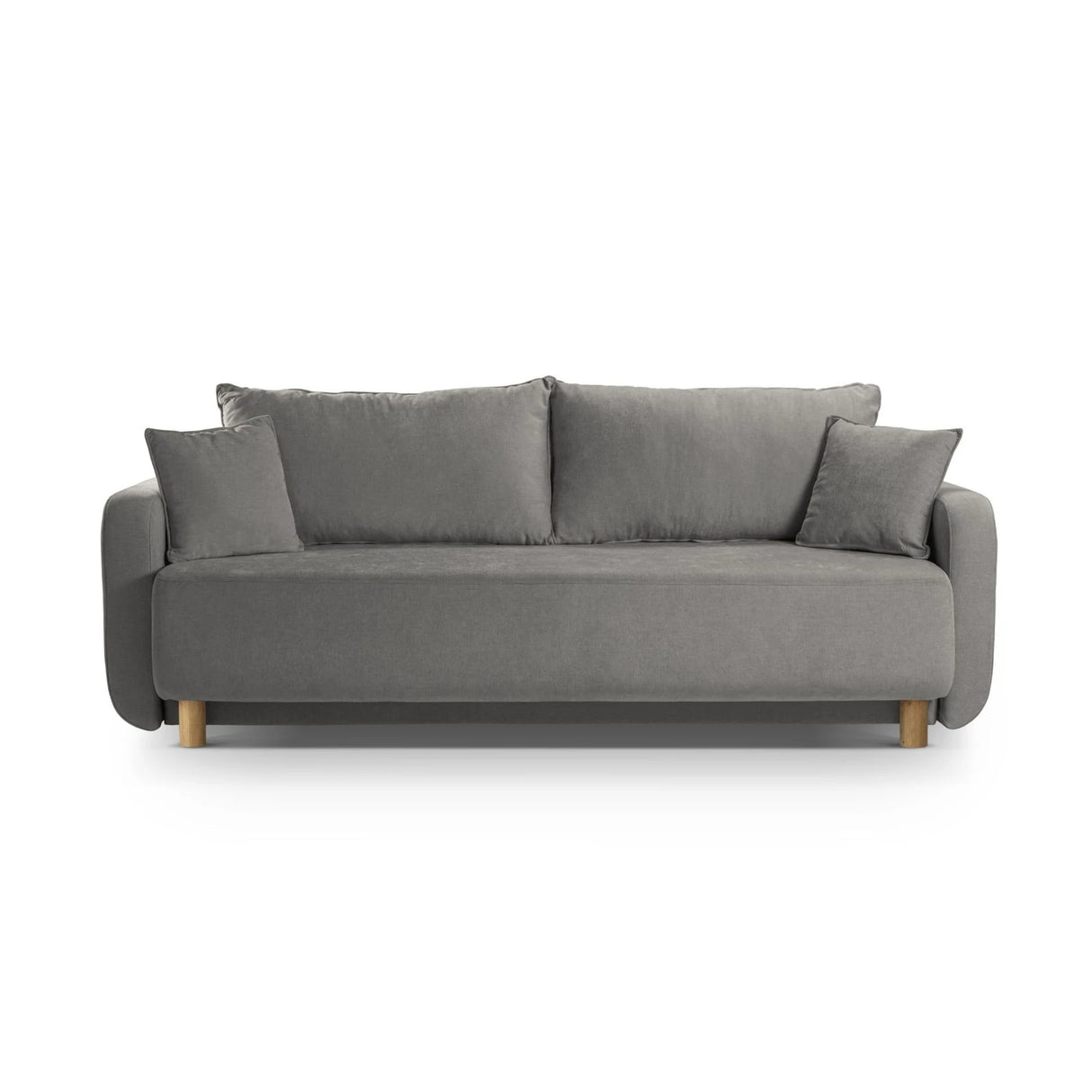 Elen 3-Sitzer Sofa mit Schlaffunktion, aus Strukturierter Stoff (Win90) in Grau, 231x106 cm – Bild 1