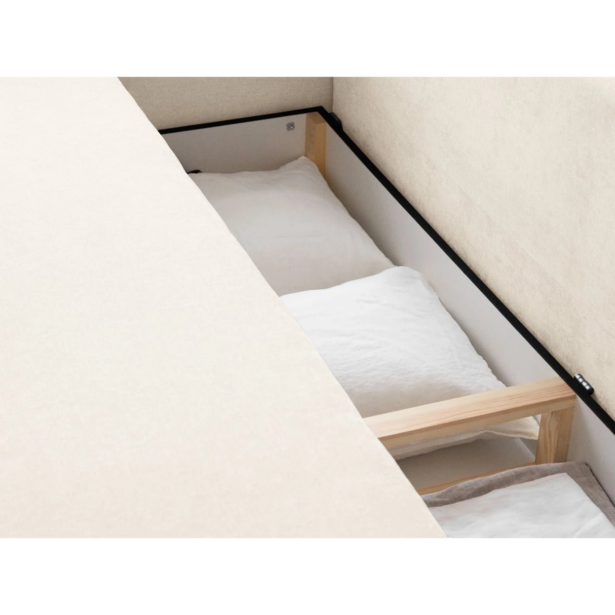 Elen 3-Sitzer Sofa mit Schlaffunktion, aus Strukturstoff, 231x106 cm – Bild 8