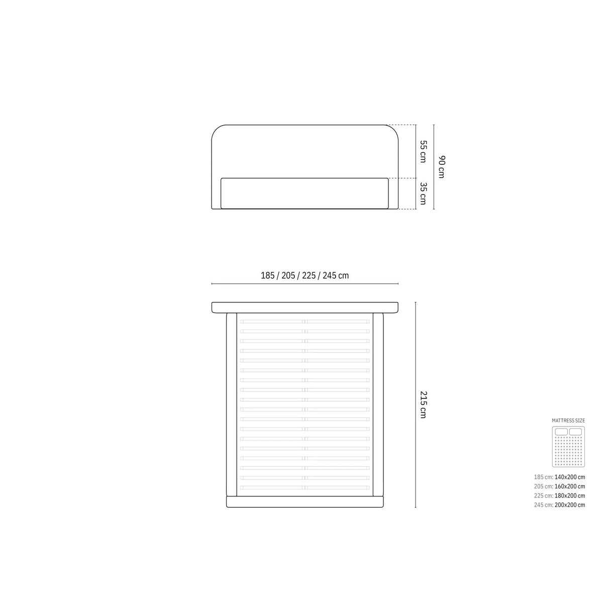 Elizabeth Bett mit Stauraum und Kopfteil in Boucle (MoAn) in Anthrazit, 180x200 cm – Bild 3