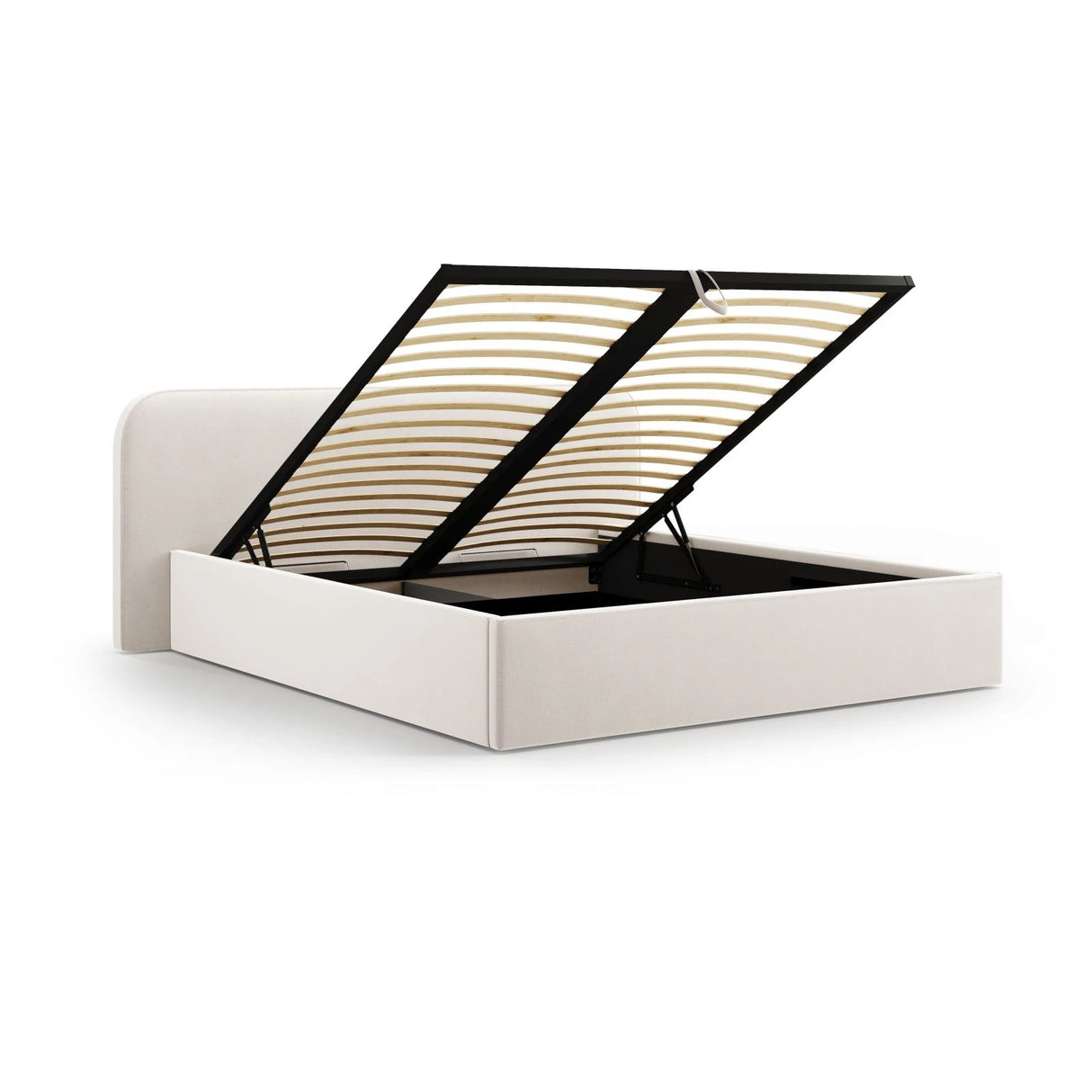Elizabeth Bett mit Stauraum und Kopfteil in Samt (PorWh) in Elfenbein, 160x200 cm – Bild 6
