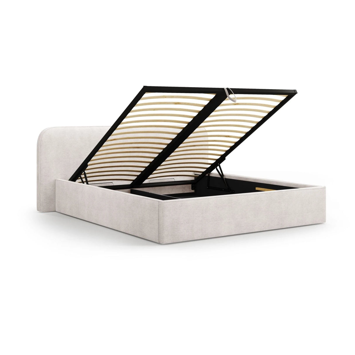 Elizabeth Bett mit Stauraum und Kopfteil in Strukturierter Stoff (BABWH) in Weiß, 140x200 cm – Bild 6