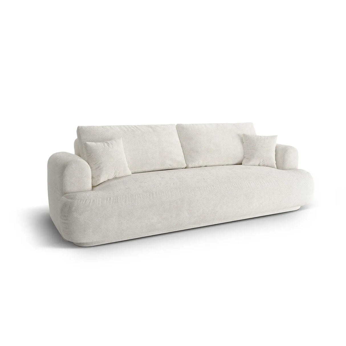 Ella 3-Sitzer Sofa mit Schlaffunktion und Bettkasten Bezug aus Samt, Strukturstoff oder Boucle, 253x108 cm - ZEN ZONE Furniture